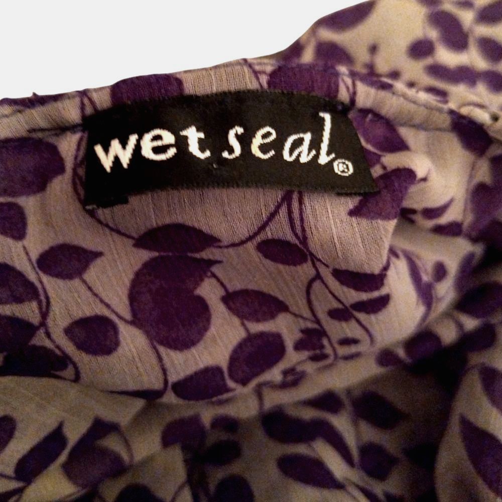 Wet Seal Vintage Y2K Purple Floral Ruffle Babydoll Top - Picture 7 of 7
